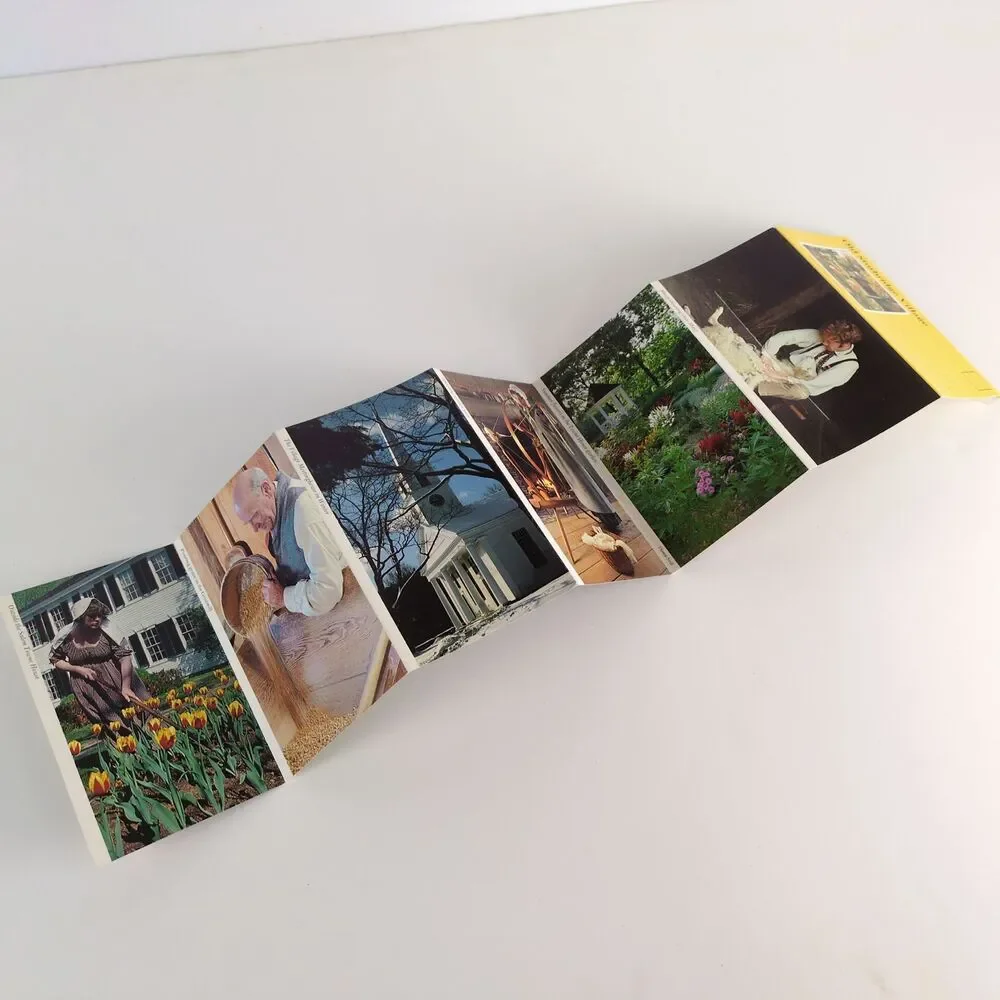 Old Sturbridge Village MA 1980s Fold-Out Postcards Unused Sheep Colonial‎ Times